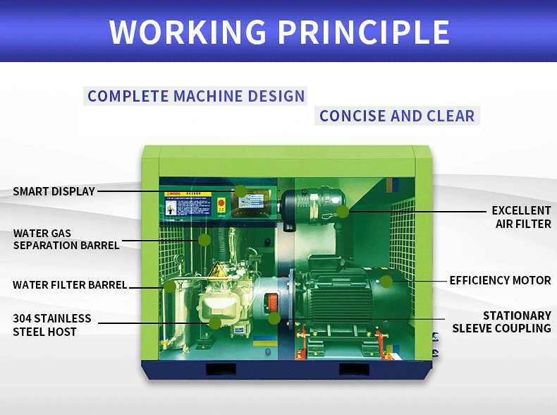 Low Cost Oil-Free Air Compressor Screw Type Air Compressor Can Compress Acetylene Gas and Hernia Special Compressor Screw Type